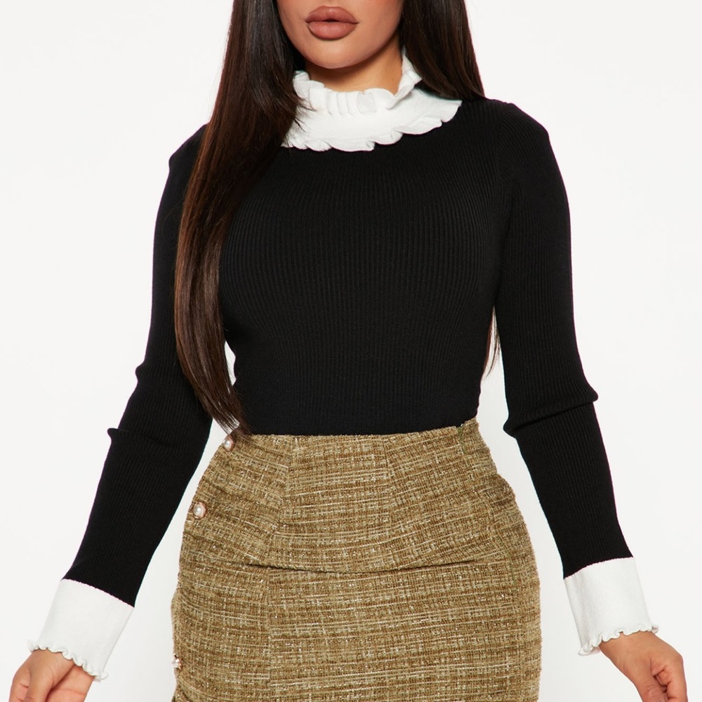 Cozy black and white sweater